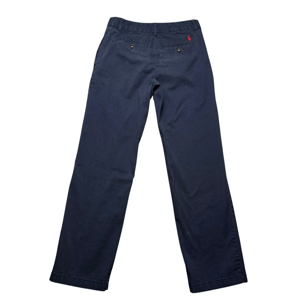 Polo Ralph Lauren Chino Pants Boys 14 Navy Blue Straight Leg Cotton Blend